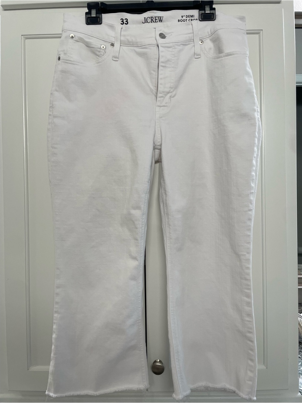 J. Crew White 9" Demi Boot Crop Jeans
